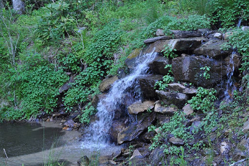 Waterfall in Mountain Creek Cabin in Maggie Valley, NC